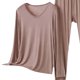 thumbnail image 5 of Conjunto de Ropa Interior Larga de Mujer Cuello en V Manga Larga Lencería Casual Ropa de Dormir Pajama Set Confort Suave, Lencería de Manga Larga para Mujeres, 5 of 5