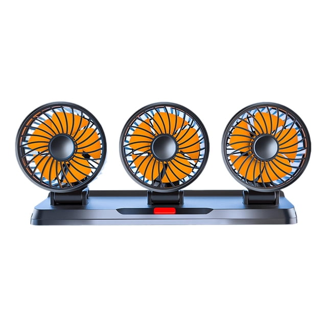 Ventilador portátil para vehículo con rotación de 360 grados, silencioso, con circulación de aire. Naranja 24V