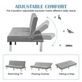 thumbnail image 4 of EBQOSK Sofa Bed with Armrest Two Holders Wood Frame, Stainless Leg, Futon Fabric Gray 1, 4 of 7