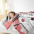 thumbnail image 4 of Jejeloiu Retro Flower Daisy Bedding Comforter Set,Red Graffiti Twin Comforter Sets,Old Barn Door Bedding Set For Girls,Lightweight Room Decorative Reversible,3-Piece, 4 of 7