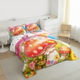 thumbnail image 4 of Feelyou Cartoon Red Mushroom Bedding Comforter Set for Kids, Dreamy Fairy Tale Twin Comforter Sets, Kawaii Jungle Flower Reversible Bedding Set, Ultra Soft Bedroom Decor, 2 Pieces, 4 of 9