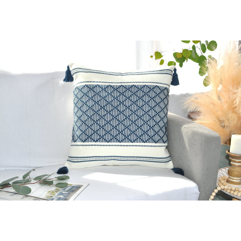 18x18 Decorative Throw Pillow Blue Beige – 54kibo