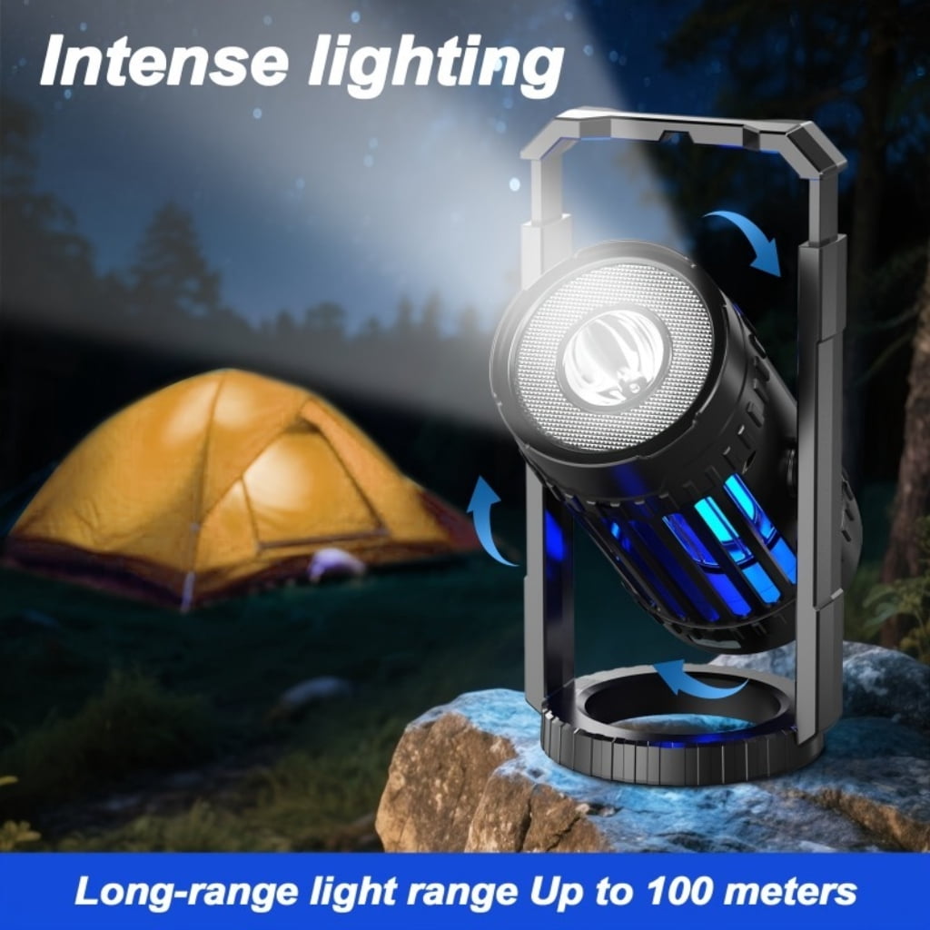 2 IN 1 Electric Bug Zapper Outdoor Waterproof, Portable Rechargeable Mosquitoes Killer Lamp, Electric Fly Zapper for Garden, Patio, Backyard, Home Use, Camping