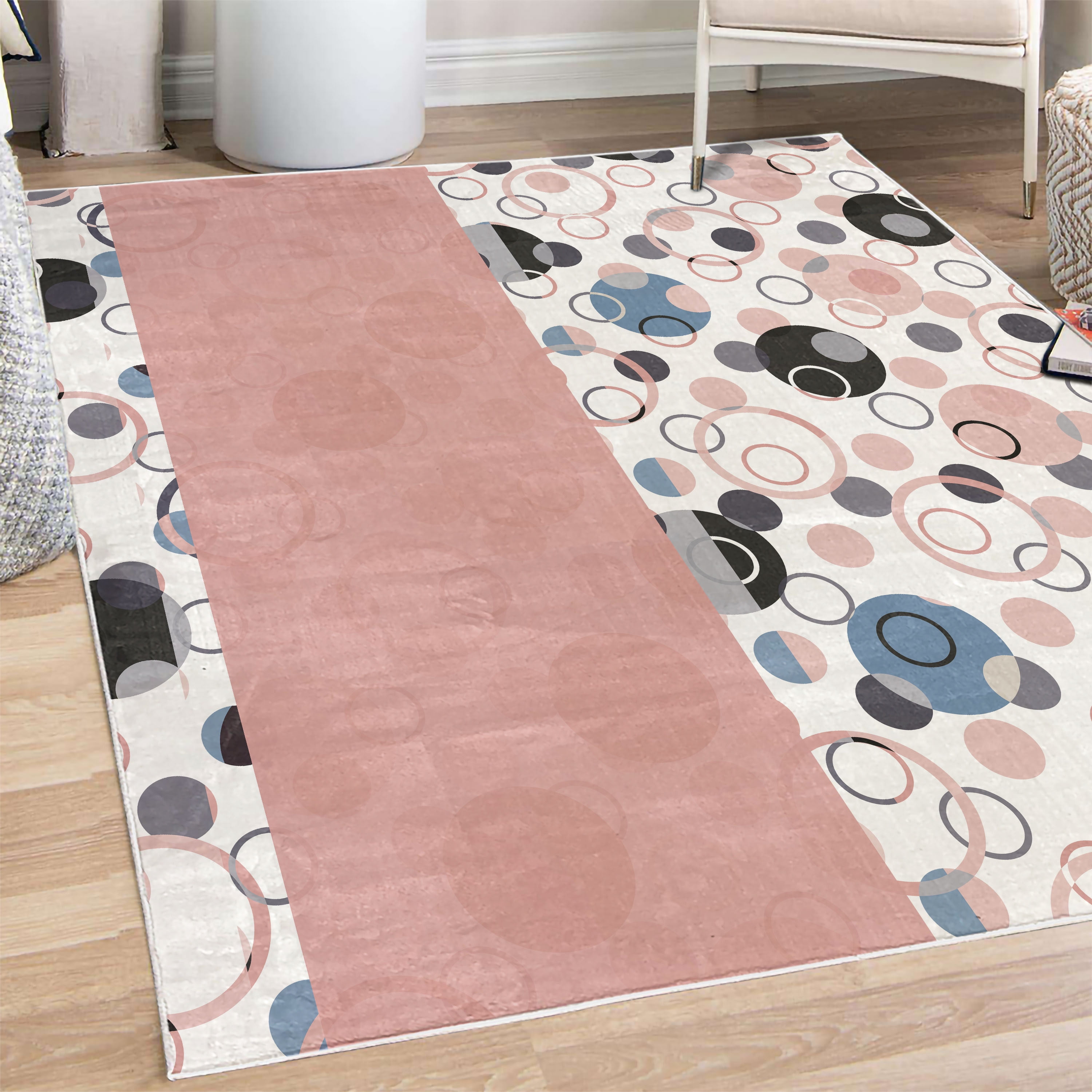 Abstract Decorative Rug, Circular Shaped Round Interlace Forms ...