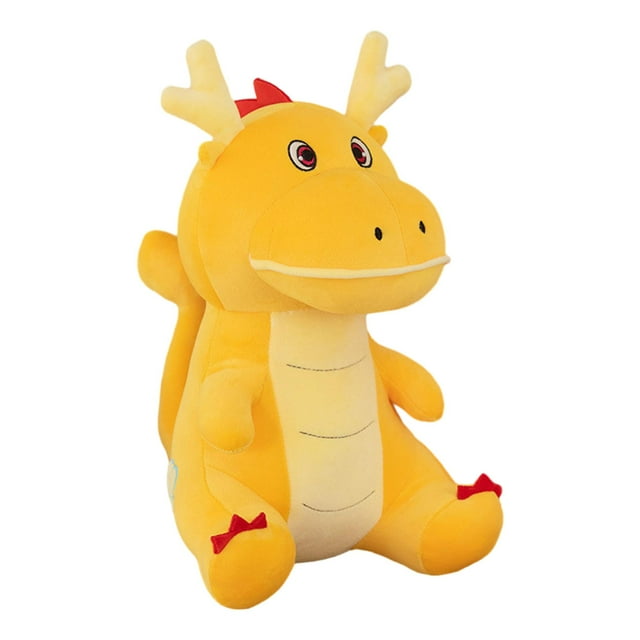 Almohada de dragón chino de peluche, juguete para dormir, almohada multifuncional china Amarillo