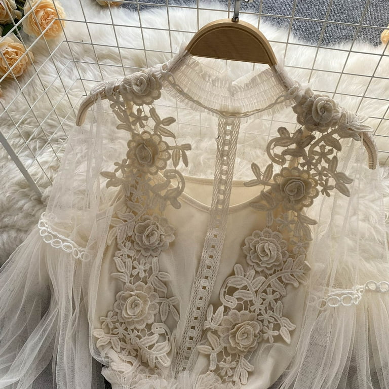 トップス RE.MUSE 3D FLOWER ORGANDY BLOUSE RE.MUSE 3D FLOWER ORGANDY BLOUSE