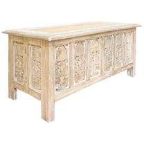 The Wooden Town Rectangular Coffee Table – 36x18 Inch White Wash Finish | Modern Wooden Center Table for Living Room | Vintage Look Side Table for Magazines, Books & Plants