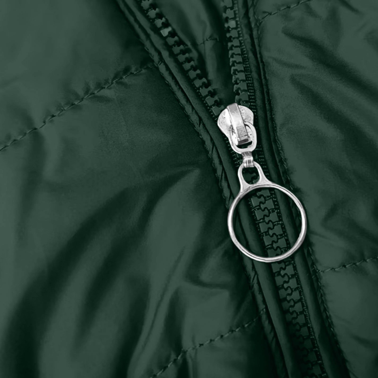 VINUSLI Long Coat Women Puffer Full Zip Quilted Hoodie Jackets Fleece Lined Plus Size Warm Parka Coat​ Army Green,L