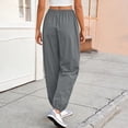 thumbnail image 7 of Cagogo Women Harem Pants Flowy Casual Loose Long Trousers with Pockets Elastic Waist Solid Basic Lounge Pants for Summer Beach Yoga, Gray L, 7 of 7