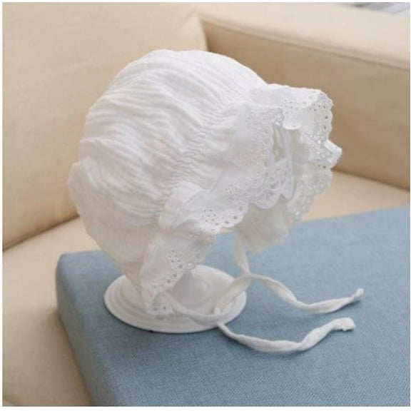 LYTMENT Baby Girl Bonnet Adjustable Christening Bonnet Toddler Handmade Beanie Sun Protection Hat For Baby Toddler Summer Outdoor