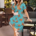 thumbnail image 3 of Lsque Funny Chicken Print Women's Casual Dress T-Shirt Summer Short Sleeve Scoop Neck Swing Dresses, 3 of 6