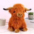 thumbnail image 2 of Simulation Highland Cow Plush Animal Doll Soft Stuffed Highland Cow Plush Toy Kawaii Kids Baby Gift Toy Home Room Decor, 2 of 5