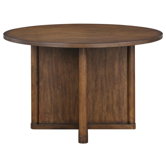 Steve Silver Cambridge Transitional Round Dining Table, Burnished Chestnut