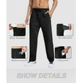 thumbnail image 3 of Lavenicole Mens Sweatpants Water Resistant Lightweight Athletic Pants for Hiking Outdoor Running with Zipper Pockets Black L, 3 of 7