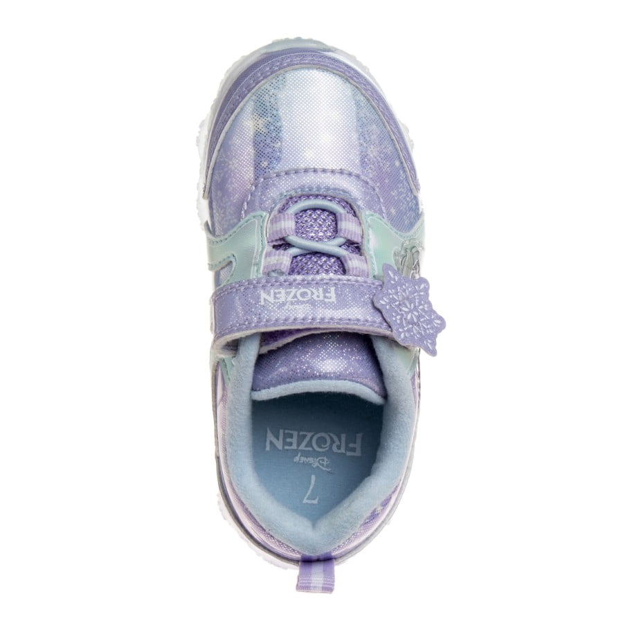 Disney Frozen Toddler Girls Sneakers with 4 White Lights, Purple Blue, Size: 10
