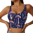 thumbnail image 2 of Lsque Floral Hippie Mushrooms Printed Women'S Sports Bra, Compression, Moisture Wicking, High-Impact Sports Bra For Women,Supportive sports bra-Medium, 2 of 9
