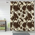 thumbnail image 4 of Luxury Fabric Shower Curtain, Brown Cowhide Cow Skin Look Cow Print 72x72inch, 4 of 6