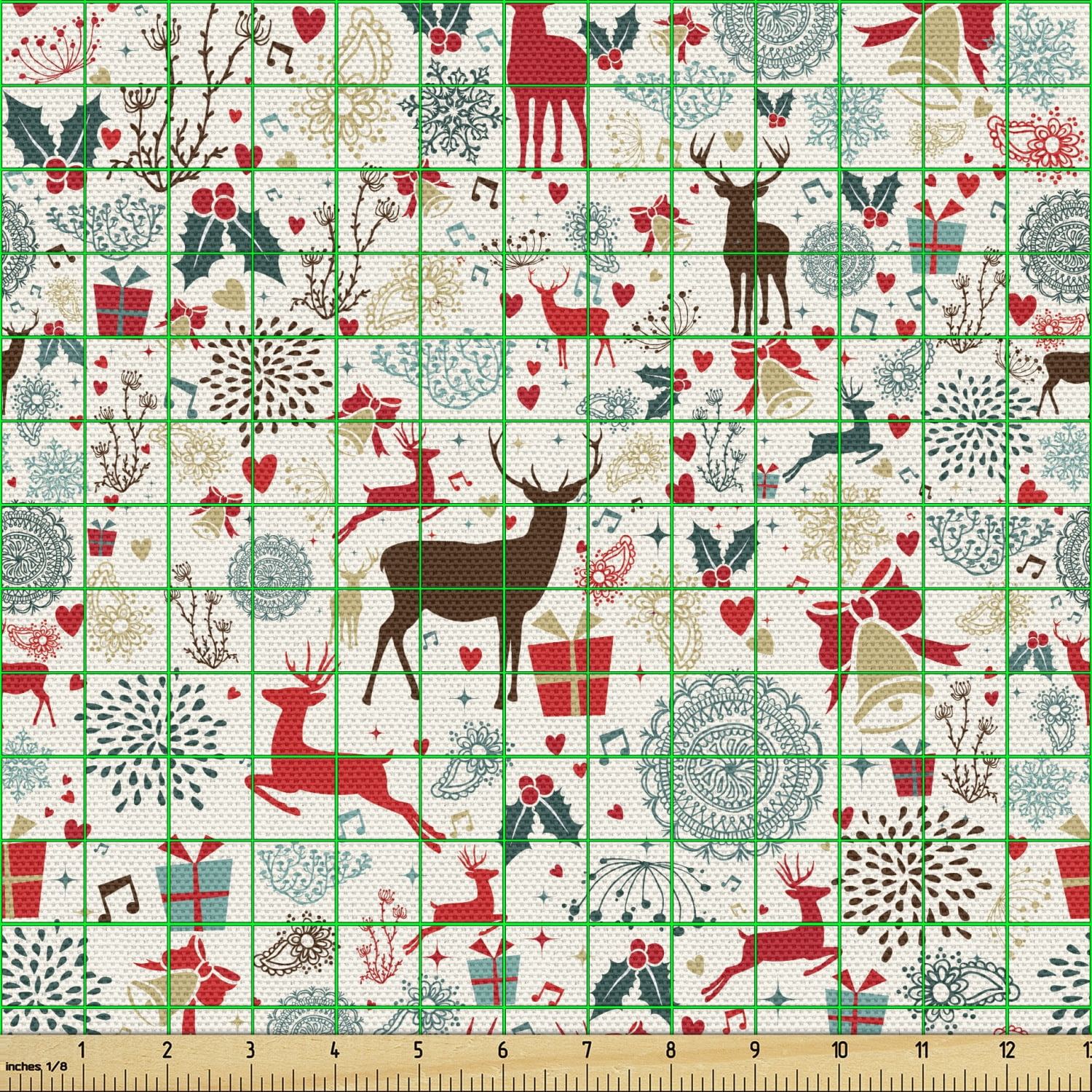 Deers Print Fabric,Upholstery Christmas Design