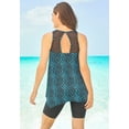 thumbnail image 2 of Swim 365 Women's Plus Size Mesh-Inset Longer Length Tankini Top, 2 of 3
