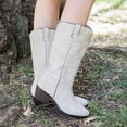 thumbnail image 5 of Guttear Women's Cowboy Mid Calf Boots Cowgirl Western Embroidered Low Heel Boots with Zipper, 5 of 9