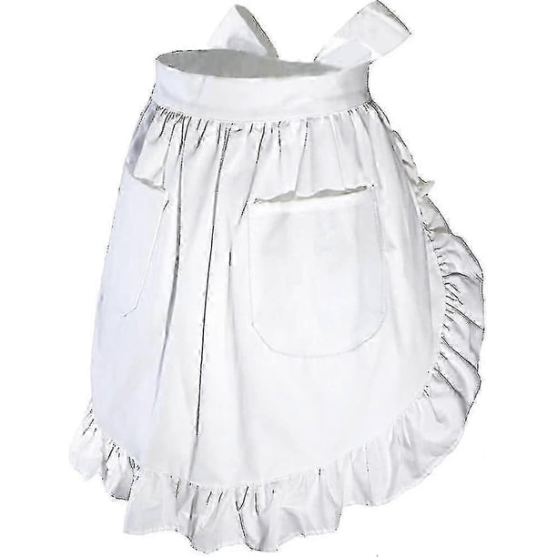 Delantal de cintura lindo, retro vintage, delantal de cocina con volantes, delantal de sirvienta