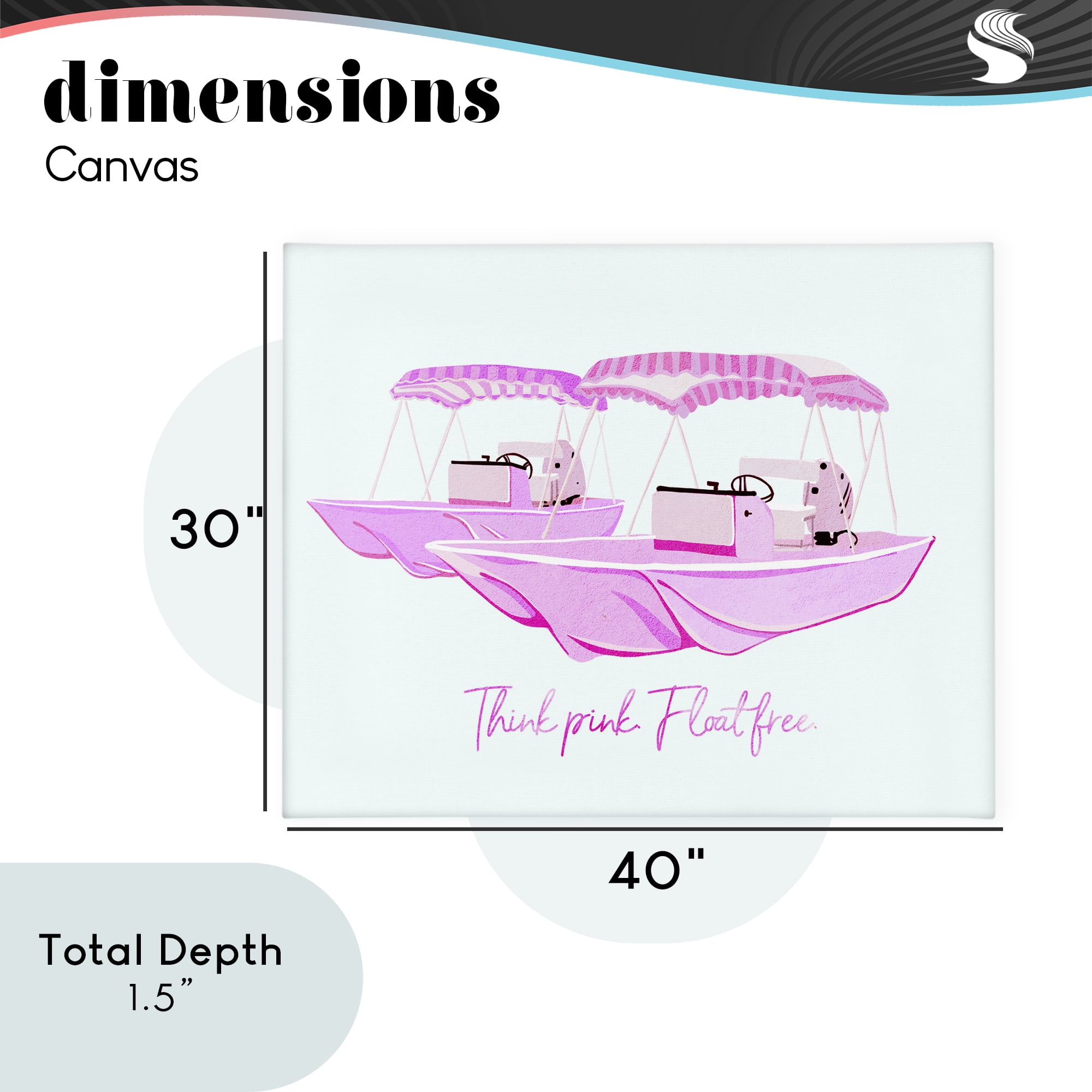 Think Pink Float Free Boats Canvas Wall Art, design by Ziwei Li