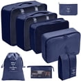 thumbnail image 1 of beisidaer 8Pcs Travel Organizer Set: Packing Cubes For Efficient Travel! Shoe Tidy Pouch, 1 of 5