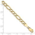 thumbnail image 3 of Diamond2Deal 14K Yellow Gold 5.75mm Semi-Solid Figaro Chain Bracelet for Men 8", 3 of 4