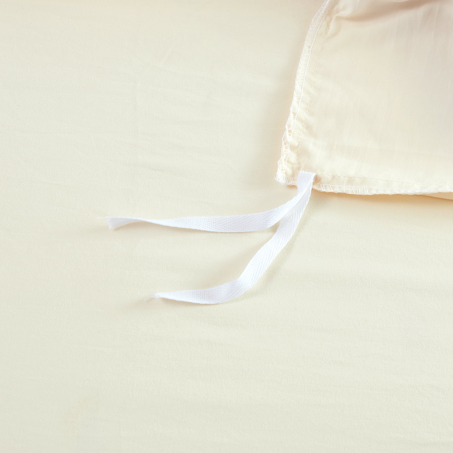JML 2 Pieces Washed Microfiber Duvet Cover Set With Zipper, Corner Ties And 1 Pillowcase, Twin 68"x 90", Ivory