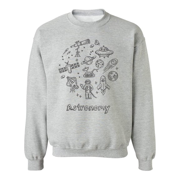 Astronomy Icons Graphic Sweatshirt Men -Image by Shutterstock, Male Small