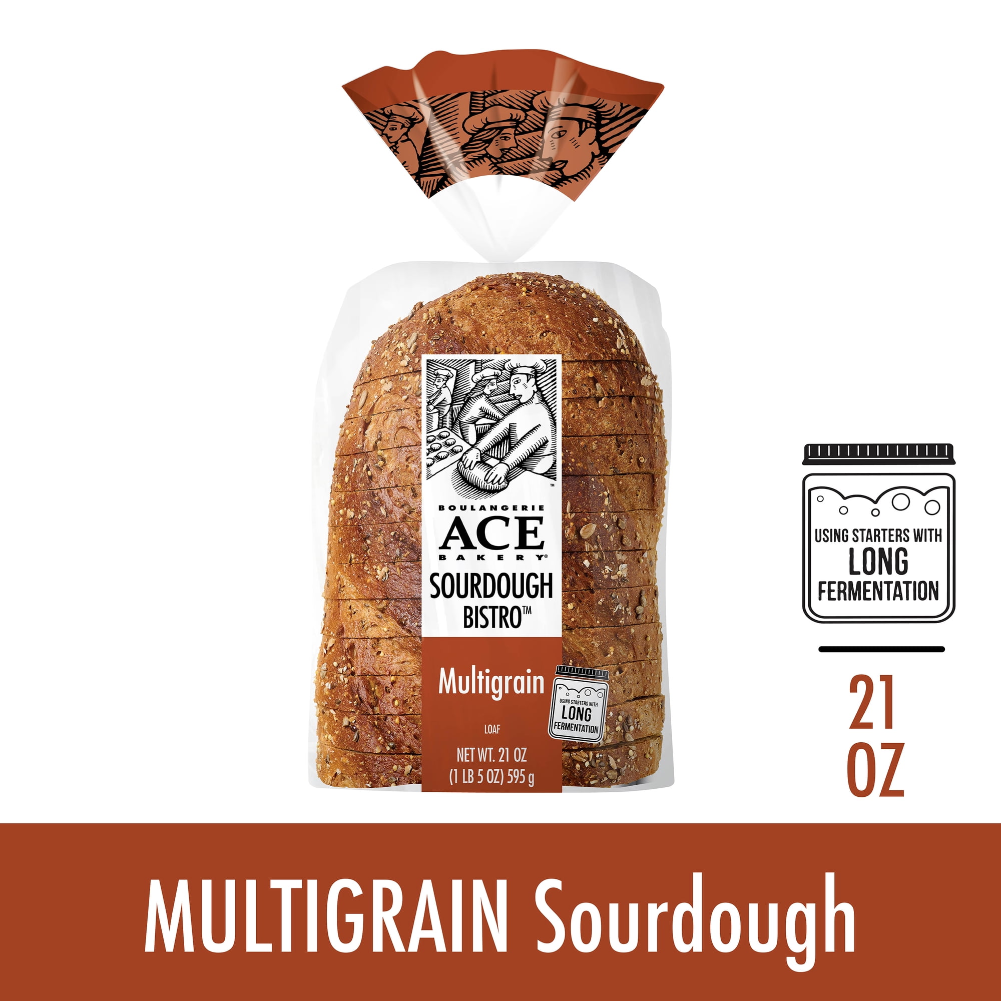 ACE Bakery® Sourdough Multigrain Bread Regular Bistro Loaf, 1 Count, 21 oz, Shelf-Stable