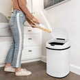 thumbnail image 4 of 13 Gallon Kitchen Trash Can Automatic Stainless-Steel Garbage Can with Touch-Free & Motion Sensor, Anti-Fingerprint Mute Designed Brushed Trash Bin,White, 4 of 8