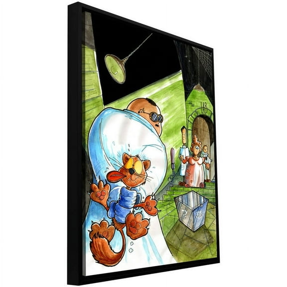 ArtWall Luis Peres "Shroddingers Cat" Floater Framed Gallery-Wrapped Canvas