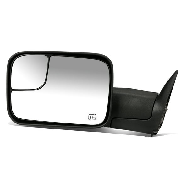 DNA Motoring TWM-011-T111-BK-L For 1994 to 1997 Dodge Ram Truck 1500 / 2500 / 3500 Powered Adjustment Heated Flip Up Tow Towing Mirror (Left / Driver) 95 96