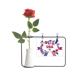 thumbnail image 1 of Celebración del día de la independencia de la bandera de Estados Unidos Botella de decoración de jarrones colgantes de flores rosas artificiales, 1 of 3
