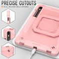 thumbnail image 3 of Rugged Kids Case for Samsung Galaxy Tab S9 11.0" 2023 / Tab S9 FE 10.9" 2023, Heavy Duty Shockproof 360°Swivel Ring Stand Handle Case Cover for Tab S9 / S9 FE, Rosegold, 3 of 8