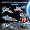 thumbnail image 2 of 5 in 1 STEM RC Robot Building Kit, Fighter Jet Airplane Building Set with APP & 2.4GHz Remote Control, Technic Transformable Fighter Plane Toys for Kids Boys Age 6 7 8 9 10 11 12+, Birthday Gifts, 2 of 8