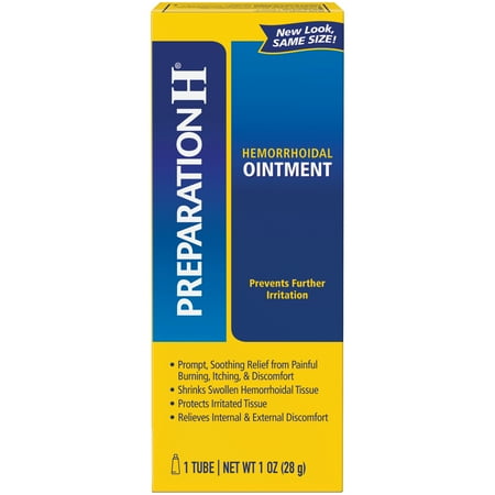 Preparation H Hemorrhoid Symptom Treatment Ointment, Itching, Burning and Discomfort Relief, Tube (1.0 Ounce)