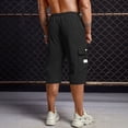 thumbnail image 5 of Inglocry Men Casual Drawstring Capri Cargo Pants, 2026 New Shorts Quick Dry 3/4 Knee Length Loose Fit Work Shorts Multi Pockets Black XL, 5 of 5