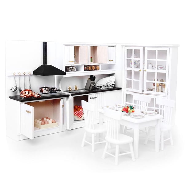 Kit Cuisine Miniature Pour Maison De Poupée – Ensemble Table Et Chaises échelle 1:12 – Accessoire Déco Pour Poupée Ou Diorama