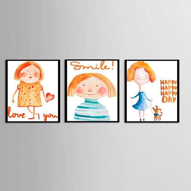 3 Paneles De Lienzos Impresiones De Pared Ilustraciones Para La Decoración De La Habitación Soledad Pintura de la lona linda