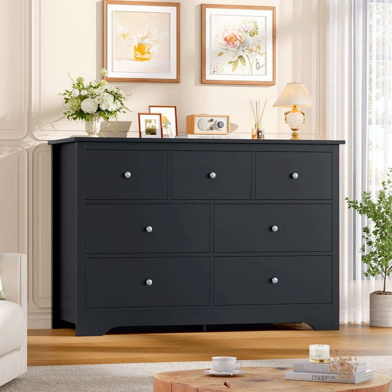 7 drawer dresser black Homfa Double Dresser, 47.2 inchw Contemporary Wood Chest of Drawer Storage Cabinet for Bedroom Living Room, Black, Adult Unisex Size:2-3Y Mouccy Gothic Strapless Wedding SUMMERFLASH this clean