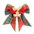 thumbnail image 1 of CSChome Christmas Bow Pendant Colorful Ribbon -Knot Xmas Tree Hanging Ornament Handmade Craft Gift Merry Christmas Pendant with Bells Crisp Sound, 1 of 7