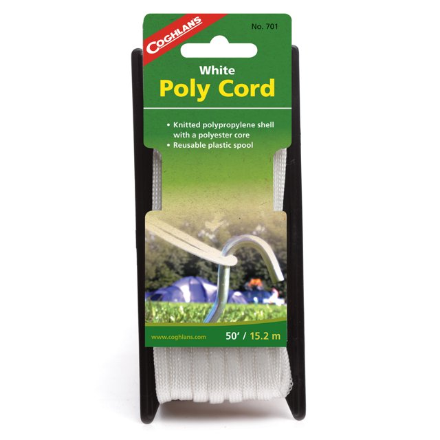 Coghlan s Rope 701 General Use; Light Duty; 50 Foot Length x 1/4 Inch Diameter; White; Polypropylene