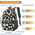 thumbnail image 3 of Daisy Pioneer Flower Black Pattern 17" School Backpacks for Teens,Waterproof Oxford Fabric,S-Shape Padded Straps for School,Travel,Hiking,Camping, 3 of 6
