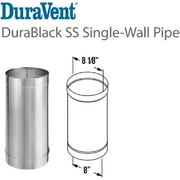 DuraVent DuraBlack 8 Inch Diameter Single Wall Stainless Steel Stove Pipe