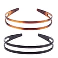 thumbnail image 1 of 2 piezas de diadema de plástico rígido para mujer, diadema negra y marrón, diadema premium para el pelo Ormromra WMZY-179, 1 of 4