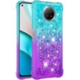 thumbnail image 3 of for Xiaomi Redmi Note 9 5G Case, Creativity Clear Quicksand Glitter Flowing Liquid Floating Soft TPU Case w/Stand Bling Diamond Sparkle Phone Cover for Xiaomi Redmi Note 9 5G JB Bluish Violet, 3 of 14