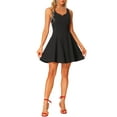 thumbnail image 1 of INSPIRE CHIC Robe de Soirée Sans Manches pour Femmes Col Cœur Ajustée et Évasée Robe de Cocktail Noire TG, 1 of 4