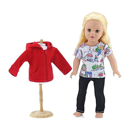 Red Short Sleeve T Shirt Fits 18/" American Girl Dolls